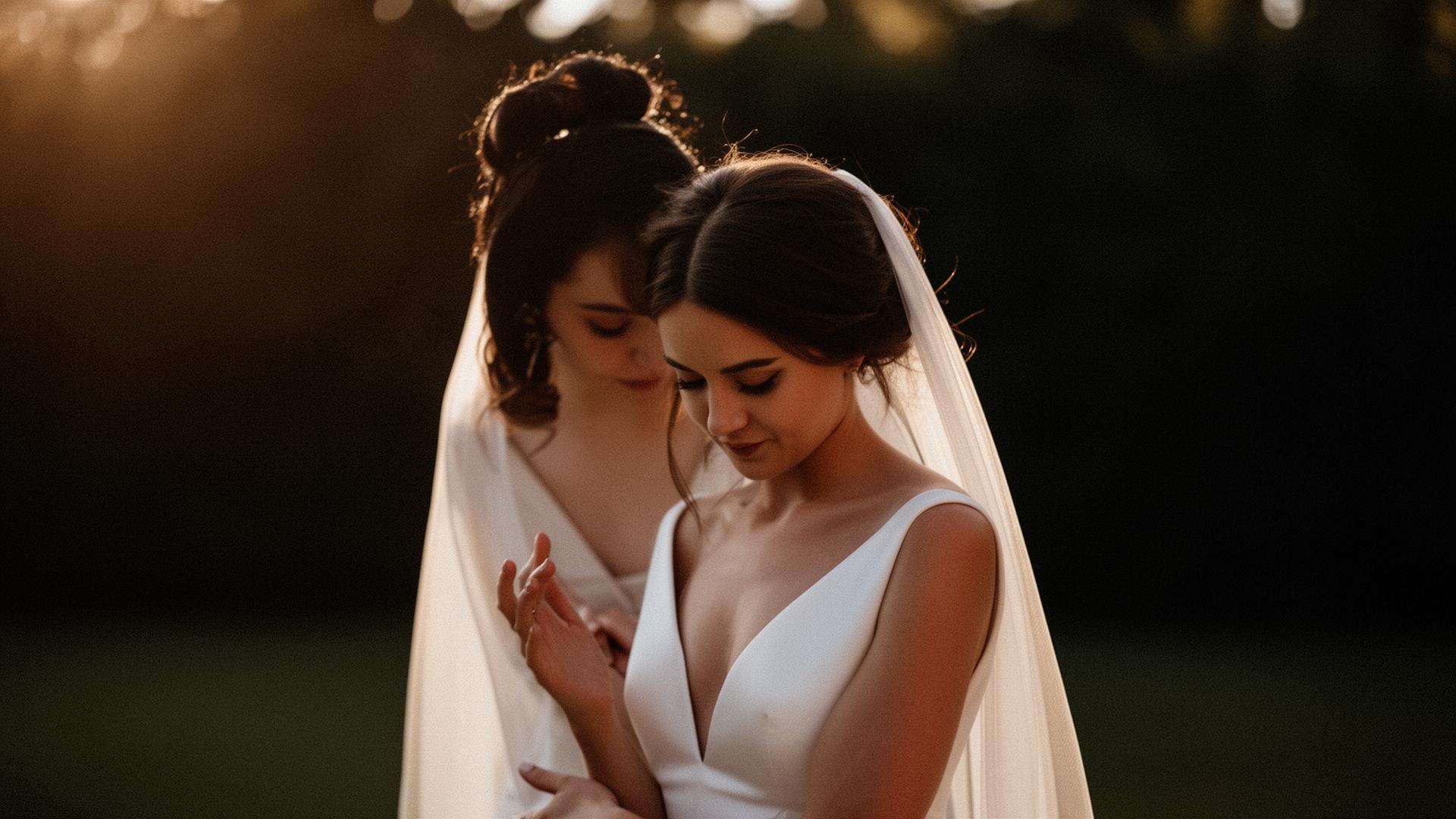 Casal em luz dourada